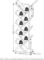 Furinno TREE Book Shelf, 9-Tier Bookshelf, Tree Bookcase with Angled Open Shelf, 8.4 x 15.7 x 50.9, for Room Decor, for Living Room, Bedroom, Home Office, French Oak