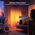 NEEWER NF01 Smart LED Floor Lamp,1500lm 16 Million Color RGBW Standing Corner Light, Compatible with Google Assistant Alexa, APP/AI Custom/Music Sync, Ambience Lighting for Living Bedroom Home Decor