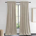 NICETOWN Living Room Camel Velvet Curtains, Sound and Sunlight Reducing Heavy Matt Rod Pocket Drapes/Panels for High Celling Wall (2 Panel Per Pack, 90 inches Long)