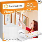 XL Picture Hanging Strips Heavy Duty, 80 Strips Damage Free Removal Picture Hangers for Wall, Sticky Hook & Loop Adhesive Strips for Poster/Picture/Home/Office, 40 Pairs/X-Large, White