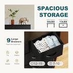 Dresser for Bedroom with 9 Drawers, Anti-Tip Tall Fabric Chests Storage Organizer Tower Furniture with Wooden Top Metal Frame for Clothes, Closet, Living Room, Hallway, Entryway