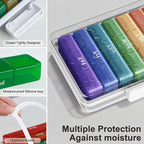 CTIME 4-Tier XL Medicine Organizer with Leather Handle - Portable Pill Case & Empty First Aid Kit for Home, Travel, RV, School, Dorm | Ideal Elderly Gift