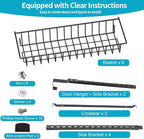6-Tier Pantry Door Oragnizer, Over The Door Pantry Organizer Rack and Storage, Hanging Spice Rack Shelves Door, Home Office Laundry Room Bathroom & Kitchen Organization Essentials Metal