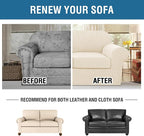 H.VERSAILTEX 3 Piece Stretch Sofa Covers for 2 Cushion Sofa Couch Covers for Living Room Furniture(Base Cover Plus 2 Seat Cushion Covers) Thicker Jacquard Fabric (Large Sofa, Cream)