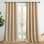 NICETOWN Room Darkening Draperies Curtains Panels, 2 Panels Biscotti Beige W52 x L96