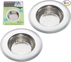 Fengbao 2PCS Kitchen Sink Strainer - Stainless Steel, Large Wide Rim 4.5" Diameter