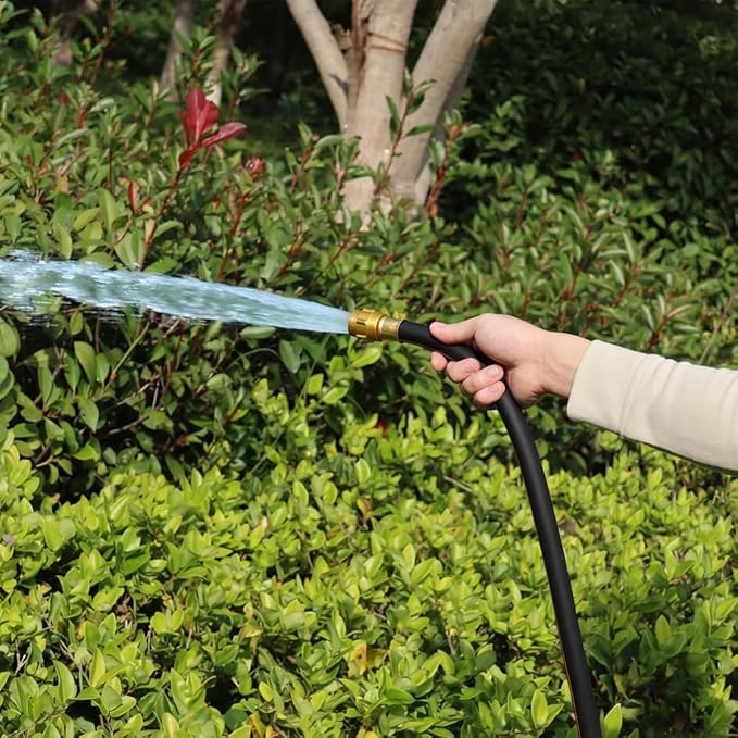 5/8 in. × 10 ft. High Flow Heavy Duty Garden Hose Flexible Hybrid Rubber Water Hose, No Memory Durable Premium Water Hose Leader Hose for Watering, Irrigation, Water Transfer Pump