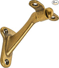 khtumeware 2 Pack 3 Inch Antique Brass Hand Rail Bracket Heavy Duty Hardware for Stairways, Home or Office Vintage Stair Support Handrail Brackets