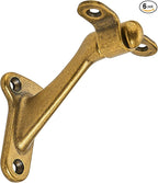 khtumeware 6 Pack 3 Inch Antique Brass Hand Rail Bracket Heavy Duty Hardware for Stairways, Home or Office Vintage Stair Support Handrail Brackets
