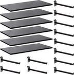 Wood Slatwall Shelves, Slat Wall Shelf Slatwall Acccessory for Garage, Home Improvement, Retail Display (6, 24''x12'')