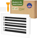 Modern Air Vent Cover 12x6 (Duct Opening) - Decorative White Aluminum Linear Slot Diffuser for Wall, Ceiling, Floor Register - Quiet Operation HVAC Grille for Home with Adjustable Airflow