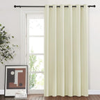 NICETOWN Blackout Sliding Door Curtain 84 inches Long, Grommet Patio Door Curtain & Drape Room Divider Sound & Light Blocking Privacy Thermal Drapes for Living Room (Beige, W80 x L84, 1 Panel)