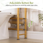 AmazerBath Over The Toilet Storage Bamboo, Bathroom Over Toilet Organizer Rack, 3-Tier Freestanding Above Toilet Shelf for Bathroom, Laundry, Space Saver, Natural Color