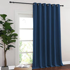 NICETOWN Room Divider Curtain 132 Inches Long, Wide Blackout Sliding Door Curtain for Bedroom, Room Darkening Privacy Window Curtain for Patio Door (1 Panel Set, Moroccan Blue, 80 x 132 Inch)