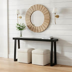 Plank+Beam Solid Wood Console Table, 66 Inch, Sofa Table, Narrow Entryway Table for Hallway, Behind The Couch, Living Room, Foyer, Easy Assembly, Black