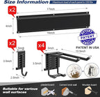 Garage Tool Storage Rack, Heavy Duty Garage Storage Organizer Rack System Wall Mounted Tool with 6 double hooks, 2 rails, Garden Yard Tools Hanger Rack for Ski Gears, Broom, Rake,Shovel