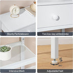 HOOBRO 29.5" Narrow Console Table with 2 Fabric Drawers, Sofa Table, Small Entryway Table with 3-Tier Storage Shelves, Behind Couch Table, for Living Room, Hallway, White WW72XG01G1