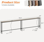 SUPERJARE 102.3 Inch Sofa Table with 2 Power Outlets and USB-C Ports, 5.9 Inch Narrow Console Table with Storage, Extra-Long, for Entryway Hallway Couch Behind Sofa, Small Spaces, Oak