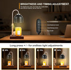 Candle Warmer Lamp with 3 Bulbs, Adjustable Height Dimmable Candle Warmer with Timer, Compatible with Large Jar Candles, Candle Lamp with Charming Gift Box Ribbon for Her/Him(Black)