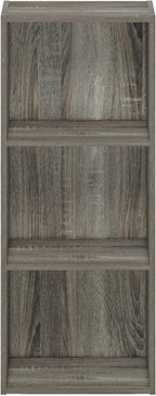 Furinno LUDER Book Shelf, 3-Cube Bookshelf, Bookcase with Open Shelves, 9.3 x 12 x 31.5, Easy Assembly, for Living Room, Bedroom, Home Office, French Oak