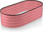 Plant & Plot Galvanized Raised Garden Beds Outdoor // 4×2×1 ft Planter Raised Beds for Gardening, Vegetables, Flowers // Large Metal Garden Box (Pink) // Patented Tool-Free Design