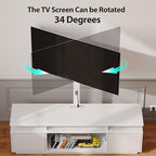 Rolanstar TV Stand with Mount and Power Outlet 59.1", Swivel TV Stand Mount for 32/45/55/60/65/70 inch TVs, Height Adjustable Modern Entertainment Center with Storage & LED Lights, TV Table White