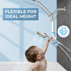 MakeFit Dual Filtered Rain Shower Head Combo, Handheld Shower Head with Adjustable Bar - Rainfall Shower Head And Showerhead with Filter for Hard Water - Removes Chlorine