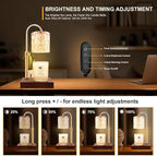 Candle Warmer Lamp with 3 Bulbs, Adjustable Height Dimmable Candle Warmer with Timer, Compatible with Large Jar Candles, Candle Lamp with Charming Gift Box Ribbon for Her/Him(Walnut)
