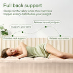 Ultra Soft Full Size Mattress Topper - Viscose Made from Bamboo Pillow Top Mattress Pad for Back Pain Relief - Naturally Cooling for Hot Sleepers, Beige