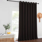 NICETOWN Blackout Curtains for Sliding Glass Door Room Divider Noise Reduce Curtain Panel Portable Window Screen Sliding Partition, W100 x L102 inches, 1 Panel, Toffee Brown