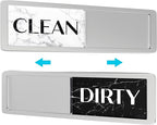 Dishwasher Magnet Clean Dirty Sign, Clean Dirty Magnet for Dishwasher, Modern Kitchen Decor, Magnetic Dish Washer Sign Indicator, Sliding Rustic Dish Washer Signs, Marble Black & White Granite