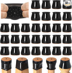 32 Pcs Chair Leg Floor Protectors for Hardwood Floors Silicone Covers to Protect Wood Tile Floors Felt Bottom Furniture Leg Caps Anti-Scratch Reduce Noise (Fit:1.3"-2")