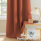 H.VERSAILTEX Solid Thermal Insulated Grommet Blackout Window Curtain Panels for Nursery & Infant Care - Orange - 52" W x 72" L - Set of 2 Panels