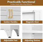 Kitchen Pantry Cabinet with Drawer, 75" Tall Pantry Cabinets for Kitchen Storage, Metal Storage Cabinets with Doors and Shelves, Freestanding Cupboards for Dining Room, White, Assembly Required