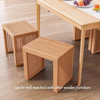 Small Bamboo Dining Bench, 17inch Farmhouse Decor Indoor Kitchen Table Bench, Entryway Shoe Rack Bench, Outdoor Bench, Solid Bamboo Benches for Living Room, Hallway, Bedroom, Bathroom