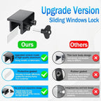 ZRFCXE Window Locks,4 Pack Sliding Window Locks with Key for Vertical & Horizontal Sliding Windows Doors,Easv to Install,Adjustable Security Window Lock for Patio Bedroom Home and Office (Black)