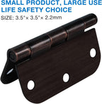 3 Pack 3 1/2 Inch Door Hinges Oil Rubbed Bronze 3.5 Inch Black Interior Hinge for Doors 5/8 Radius Corners 3 ½"Hardware Controls Heavy Duty Iron Flat Home House Decor Accessories Essentials