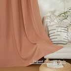 NICETOWN Thick Linen Textured Curtains for Large Windows, Grommet Privacy with Light Filtering Flax Linen Blend Drapes for Bedroom/Living Room, Terracotta, W55 x L108, Set of 2