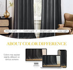 NICETOWN Grey Luxury Velvet Curtain Panels 96 inches Long 2 Panels, Home Decoration Blackout Window Treatments for Living Room/Bedroom/Home Theatre, 52 x 96