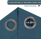 H.VERSAILTEX Blackout Patio Curtains 100 x 84 Inches for Sliding Door Extral Wide Blackout Curtain Panels Thermal Insulated Room Divider - Grommet Top, 7' Tall by 8.5' Wide - Dark Teal