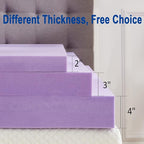 SINWEEK 4 Inch Gel Memory Foam Mattress Topper Ventilated Soft Pressure Relieve Mattress Pad, Breathable Bed Topper, CertiPUR-US Certified, Full Size