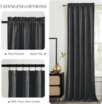 NICETOWN Grey Luxury Velvet Curtain Panels 96 inches Long 2 Panels, Home Decoration Blackout Window Treatments for Living Room/Bedroom/Home Theatre, 52 x 96