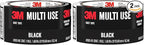 3M Multi-Use Colored Duct Tape, Black with Strong Adhesive and Water-Resistant Backing, Multi-Surface Duct Tape for Indoor and Outdoor Use, 1.88 Inches x 20 Yards, 1 Roll (Pack of 2)