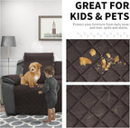 Easy-Going Recliner Sofa Cover with Console, Reversible Couch Cover for Living Room, Split Sofa Cover for Each Seat with Elastic Straps for Dogs, Pets (3 Seater, Chocolate/Beige)