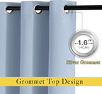 NICETOWN Insulated Curtains Blackout Draperies - Triple Weave Thermal Insulated Solid Ring Top Blackout Panels/Drapes for Bedroom(Vintage Blue, Set of 2, 52 x 45 Inch)