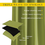 NICETOWN Room Darkening Doorway Curtains 80 inches Long for Bedroom - Grommet Light & Heat Blocking Window Treatments Sound Reducing Drapes for Living Room (2 Panels, W46 x L80, Fresh Green)