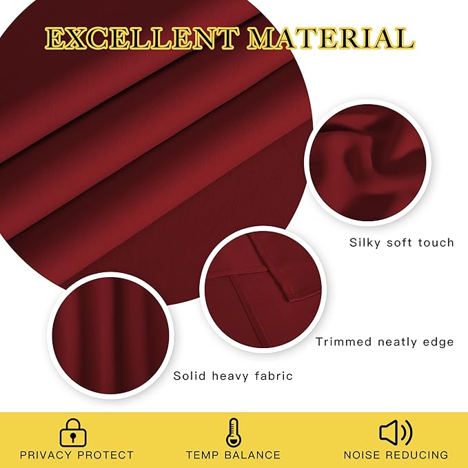 NICETOWN Door Curtain for Closet Doors 80 Inches Long 1 Panel, Blackout Doorway Curtain for Open Closet Bedroom, Room Divider Living Room for Privacy (Burgundy Red, 1 Panel, 46W x 80L)