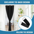 H.VERSAILTEX Doorway Curtain Blackout Closet Door Curtain Room Divider Window Treatment Curtain for Bedroom Thermal Insulated Privacy Drape Soundproof Grommet, 42 x 80 inches, 1 Panel, Black