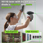 Huepar Laser Level, 100Ft Self Leveling Green Cross Line Laser for Picture Hanging, Tile, Decoration & DIY Construction – 360° Magnetic Base & AA Battery, Indoor Use