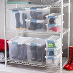 Sterilite 48-Pack Latching Box, Under Bed Storage Bins with Lids, Clear Plastic, 6 Quart - Heavy-Duty Organizing Containers for Closet, Bathroom, and Office